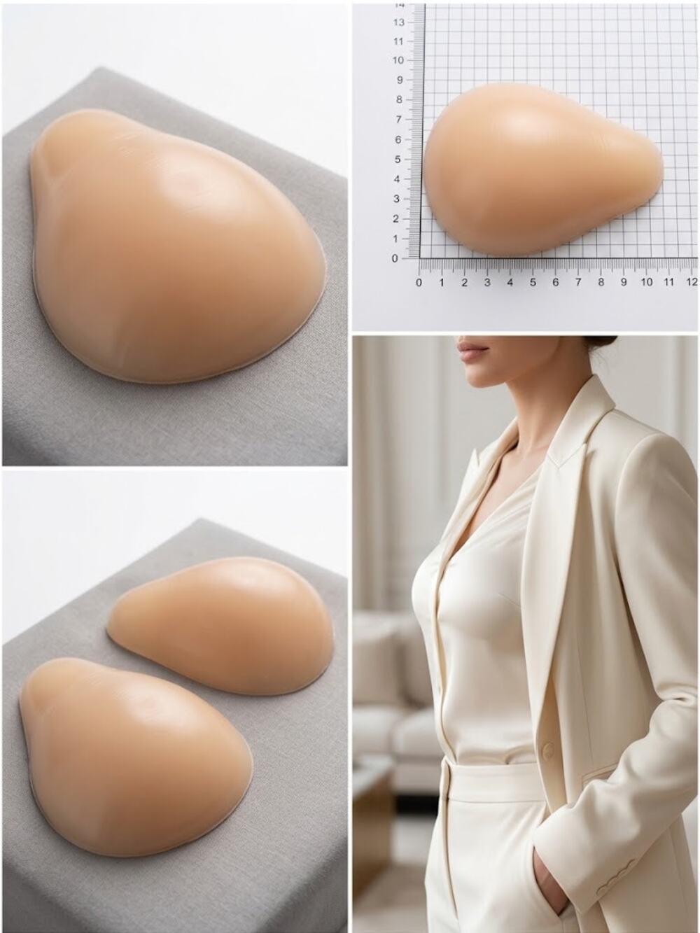 Silicone Breast Forms / Bra Inserts โ Teardrop Shape
